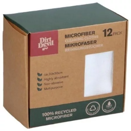 TÖRLŐKENDŐ MIKROSZÁLAS 12DB, 30X30CM, ÚJRAHASZNOSÍTOTT, DIRT DEVIL