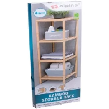 FÜRDŐSZOBA POLC LAKKOZOTT BAMBUSZ 4 SZINTES 33X32X108CM