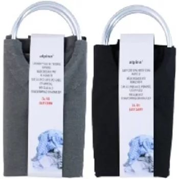   SZENNYESTARTÓ KOSÁR, FEKETE/SZÜRKE, 63X37X56 CM  POLIÉSZTER/ALUMÍNIUM