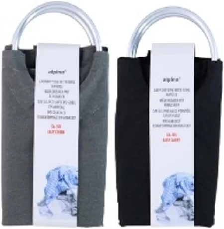 SZENNYESTARTÓ KOSÁR, FEKETE/SZÜRKE, 63X37X56 CM  POLIÉSZTER/ALUMÍNIUM