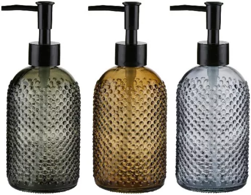 SZAPPANADAGOLÓ 3FÉLE, ÜVEG, EZÜST PUMPA, 7,5X19CM ARTICASA