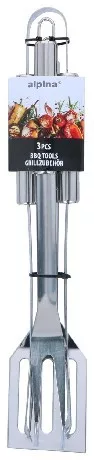 BARBEQUE GRILLEZŐ SZETT 3 RÉSZES VILLA/SPATULA/CSIPESZ  6X33CM ALPINA