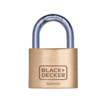   LAKAT SÁRGARÉZ 50MM STANDARD KENGYELLEL, 3DB KULCCSAL 2,5X9,7X19,2CM  BLACK&DECK