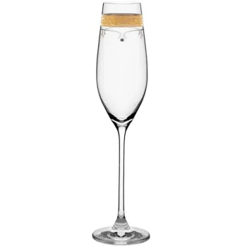   PEZSGŐSPOHÁR 2DB-OS KRISTÁLYBERAKÁSSAL DÍSZÍTETT, ARANYOZOTT SZÉLŰ 210ML