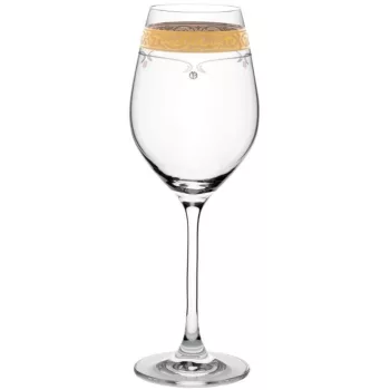   BOROSPOHÁR 2DB-OS KRISTÁLYBERAKÁSSAL DÍSZÍTETT, ARANYOZOTT SZÉLŰ 360ML