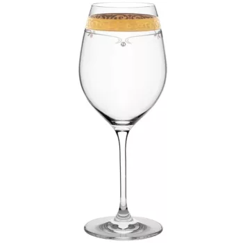   BOROSPOHÁR 2DB-OS KRISTÁLYBERAKÁSSAL DÍSZÍTETT, ARANYOZOTT SZÉLŰ 470ML