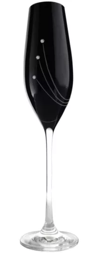 PEZSGŐSPOHÁR FEKETE 2DB-OS, KRISTÁLYBERAKÁSSAL DÍSZÍTETT 210ML