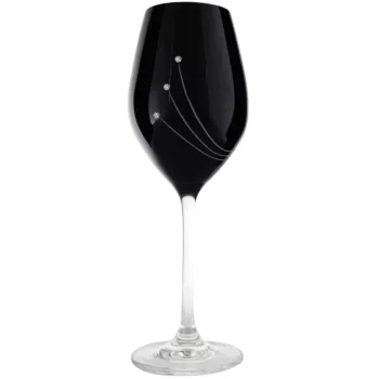   BOROSPOHÁR FEKETE 2DB-OS, KRISTÁLYBERAKÁSSAL DÍSZÍTETT 360ML