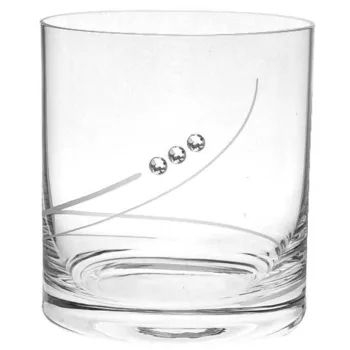WHISKEY POHÁR 4DB-OS KRISTÁLYBERAKÁSSAL DÍSZÍTETT 300ML