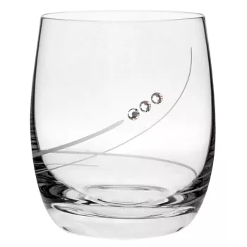  WHISKEY POHÁR "GLOBO" 4DB-OS KRISTÁLYBERAKÁSSAL DÍSZÍTETT 350ML