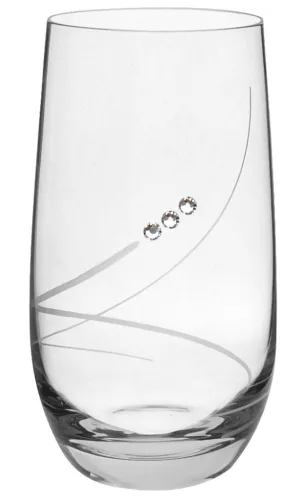 VIZESPOHÁR "GLOBO" 4DB-OS KRISTÁLYBERAKÁSSAL DÍSZÍTETT 390ML