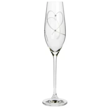   PEZSGŐSPOHÁR 2DB-OS SZÍV MINTÁVAL, KRISTÁLYBERAKÁSSAL DÍSZÍTETT 210ML