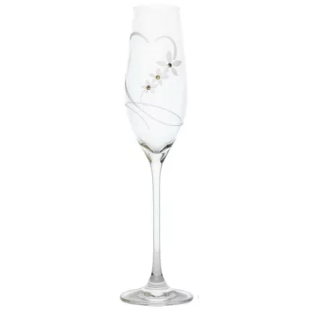   PEZSGŐSPOHÁR 2DB-OS SZÍV MINTÁVAL, KRISTÁLYBERAKÁSSAL DÍSZÍTETT 210ML