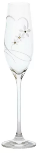 PEZSGŐSPOHÁR 2DB-OS SZÍV MINTÁVAL, KRISTÁLYBERAKÁSSAL DÍSZÍTETT 210ML