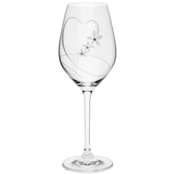   BOROSPOHÁR 2DB-OS SZÍV MINTÁVAL, KRISTÁLYBERAKÁSSAL DÍSZÍTETT 470ML