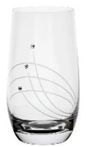 VIZESPOHÁR "GLOBO" 6DB-OS KRISTÁLYBERAKÁSSAL DÍSZÍTETT 390ML