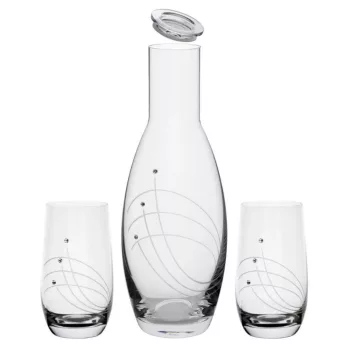   KANCSÓ + POHÁR SZETT "GLOBO" 3DB-OS, KRISTÁLYBERAKÁSSAL DÍSZÍTETT 1270ML / 390ML