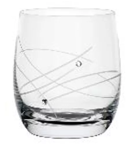 WHISKEY POHÁR "GLOBO" 6DB-OS KRISTÁLYBERAKÁSSAL DÍSZÍTETT 350ML