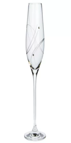 PEZSGŐSPOHÁR 2DB-OS KRISTÁLYBERAKÁSSAL DÍSZÍTETT 210ML