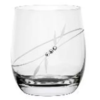   WHISKEY POHÁR "GLOBO" 6DB-OS KRISTÁLYBERAKÁSSAL DÍSZÍTETT 350ML