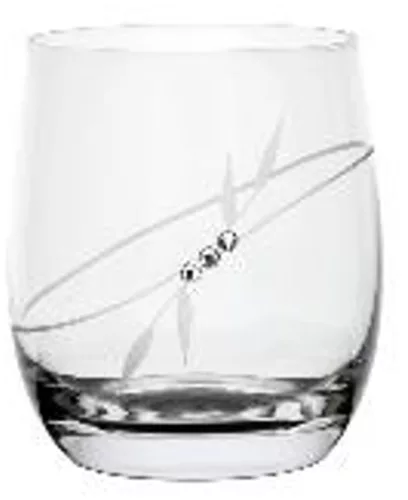 WHISKEY POHÁR "GLOBO" 6DB-OS KRISTÁLYBERAKÁSSAL DÍSZÍTETT 350ML