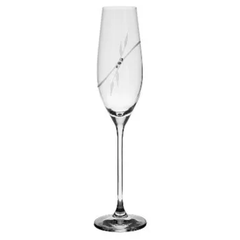 PEZSGŐSPOHÁR 2DB-OS KRISTÁLYBERAKÁSSAL DÍSZÍTETT 210ML