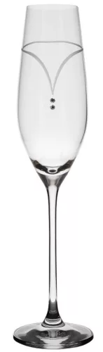 PEZSGŐSPOHÁR 2DB-OS KRISTÁLYBERAKÁSSAL DÍSZÍTETT 210ML
