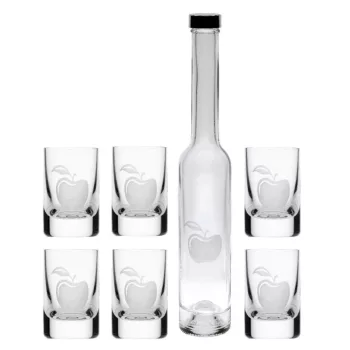   RÖVIDITALOS SZETT 7DB-OS (6DB FELESPOHÁR + 1 DB PÁLINKÁS ÜVEG)