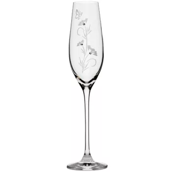   PEZSGŐSPOHÁR 2DB-OS KRISTÁLYBERAKÁSSAL DÍSZÍTETT, VIRÁG MINTÁS 210ML