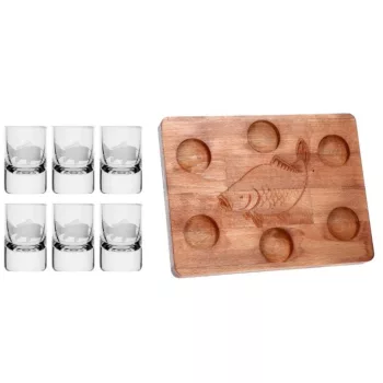   SZERVÍROZÓ SZETT 6DB FELESPOHÁR + 1 DB TÁLCA HAL MINTÁS 30ML