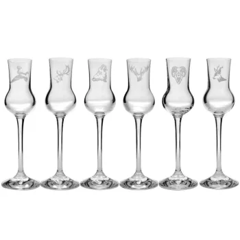   GRAPPÁSPOHÁR 6DB-OS "VADÁSZ" 70ML, VEGYES MINTÁK