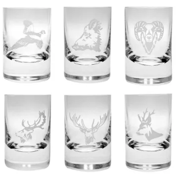   GRAPPÁSPOHÁR 6DB-OS "VADÁSZ" 30ML, VEGYES MINTÁK