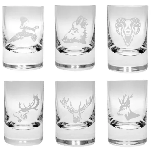 GRAPPÁSPOHÁR 6DB-OS "VADÁSZ" 30ML, VEGYES MINTÁK