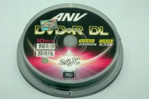DVD +R DL  8,5GB/240MIN 10DB / PACK ANV