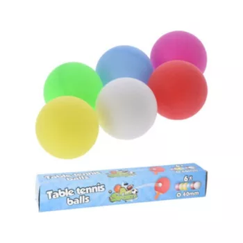 PING-PONG LABDA 6DB-OS, KÜLÖNBÖZŐ SZÍNEK 40MM