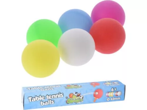 PING-PONG LABDA 6DB-OS, KÜLÖNBÖZŐ SZÍNEK 40MM