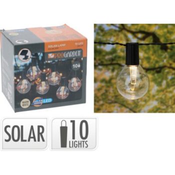   IZZÓSOR LEDES 10DB IZZÓ NAPELEMES 30CM IZZÓTÁVOLSÁG 200CM FEKETE SZÍNŰ KÁBEL