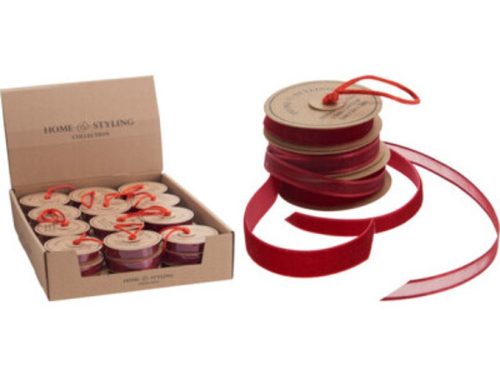 DEKOR SZALAG SZETT KARÁCSONYI PIROS 3DB-OS 2M