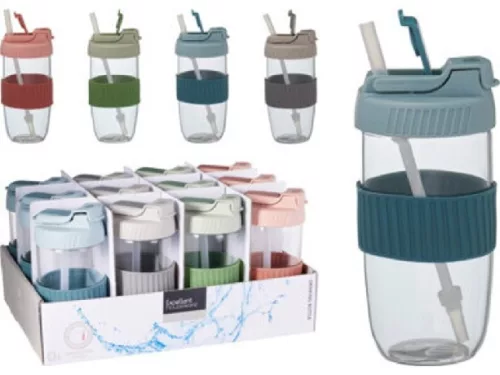 UTAZÓPOHÁR ÜVEG 500ML TÖBBFÉLE