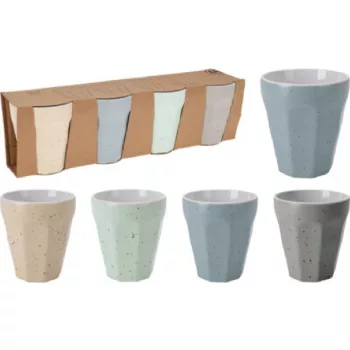   BÖGRE PORCELÁN 250ML 4 DB-OS  MATT FELÜLET PÖTTYÖS MINTA