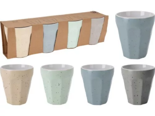 BÖGRE PORCELÁN 250ML 4 DB-OS  MATT FELÜLET PÖTTYÖS MINTA