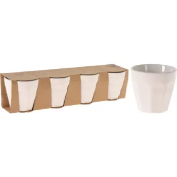   BÖGRE PORCELÁN 90 ML 4 DB-OS KÉSZLET MATT FEHÉR, BELÜL FÉNYES