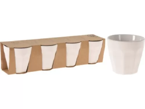 BÖGRE PORCELÁN 90 ML 4 DB-OS KÉSZLET MATT FEHÉR, BELÜL FÉNYES