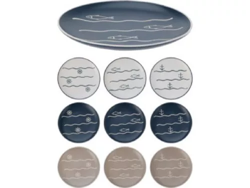TÁNYÉR LAPOS STONEWARE ÁTM.:20,5CM 3F. MINTA