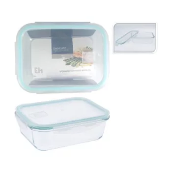 TÁROLÓEDÉNY ÜVEGBŐL PP FEDÉLLEL 230X175X75MM 1480ML