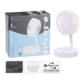 VENTILÁTOR ÖSSZECSUKHATÓ USB PP 165MMX295-360MM FEHÉR