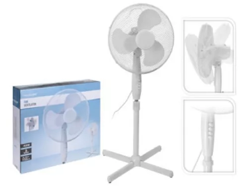 VENTILÁTOR 40 COLOS, FEHÉR SZÍNŰ, 3 SEBESSÉGES, 220 V - 45 WATT, DÖNTÉSHEZ ÁLLÍT
