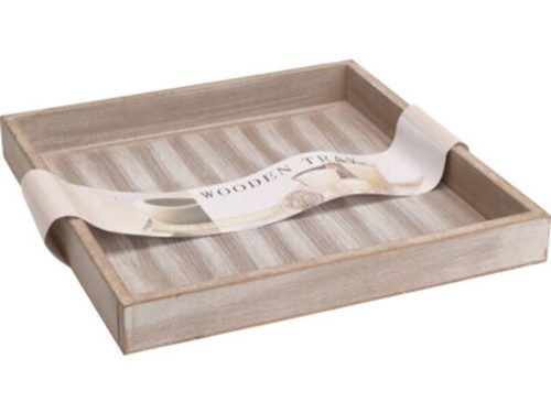 TÁLCA FA 25X25X3CM SZÜRKÉS