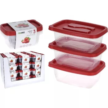 TÁROLÓ DOBOZ 3DB-OS, 1130ML