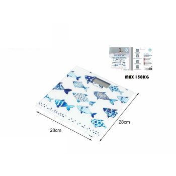 MÉRLEG ELEKTRONIKUS HALAS MINTA MAX.:150KG 28X28CM